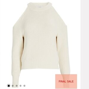 INTERMIX Marina Cold-Shoulder Sweater in Ivory